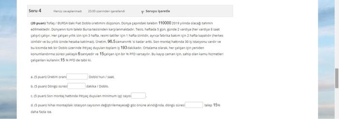 Soru 4 Henselma 20.00 cerinde paredend soruyu