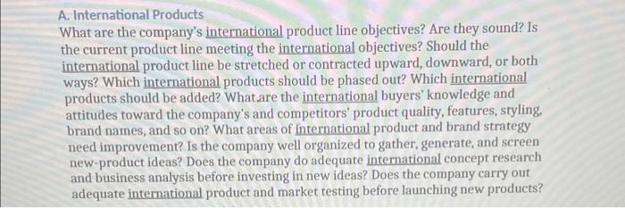 the company is amazon A. International Products