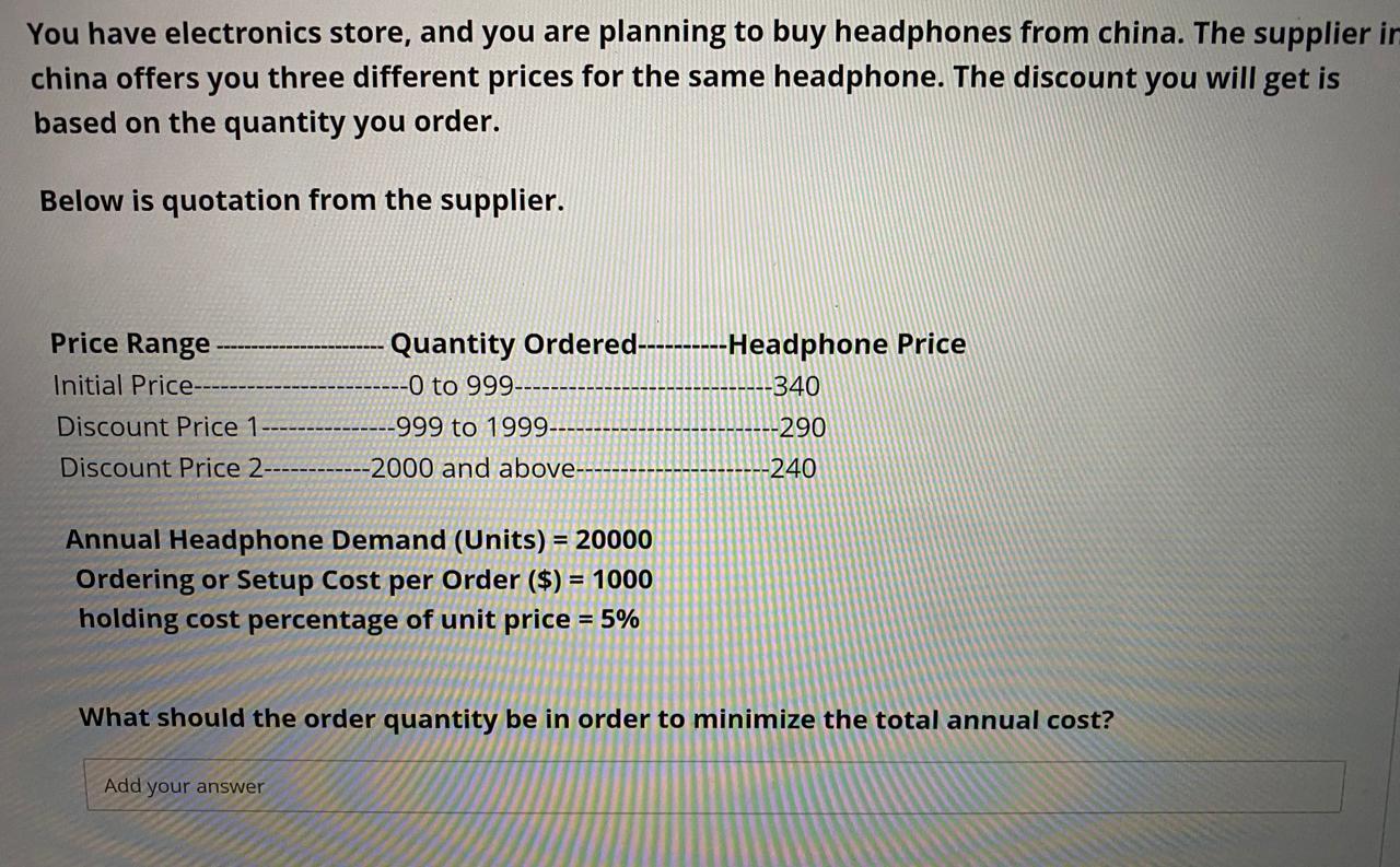 You have electronics store, and you are planning