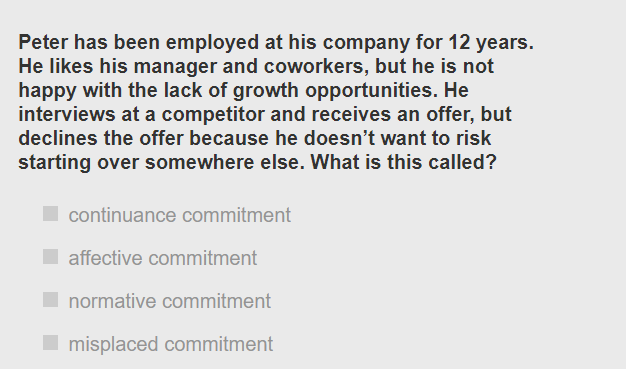 Peter has been employed at his company for 12