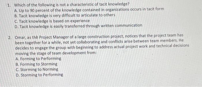 1. Which of the following is not a characteristic