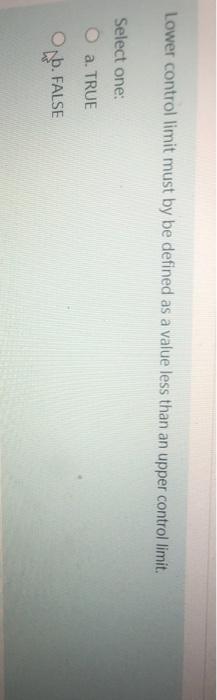 Lower control limit must by be defined as a value