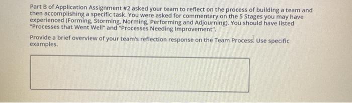 just need answer in points Part B of Application