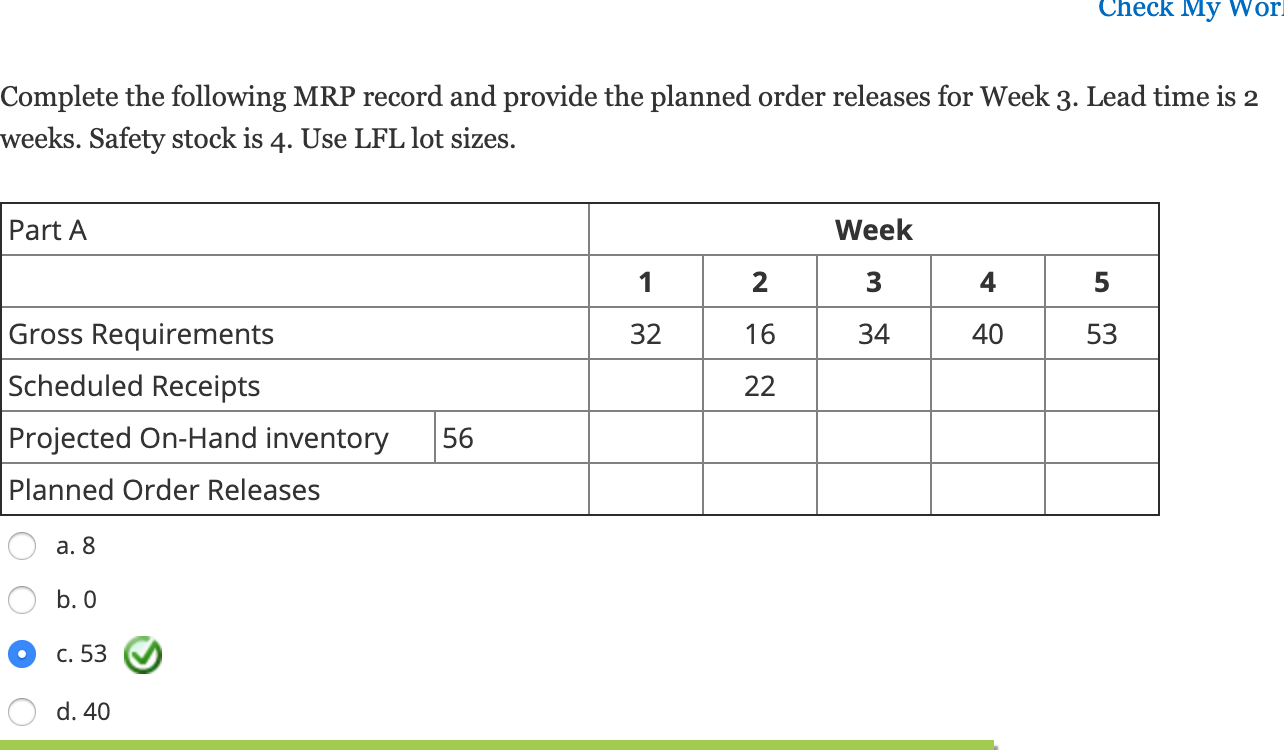 I need the calculations explained please! Check