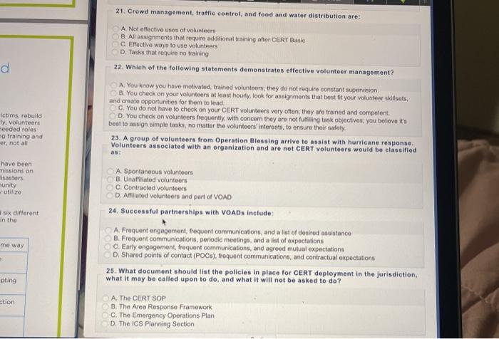 please help me 1. What is one reason CERTs use