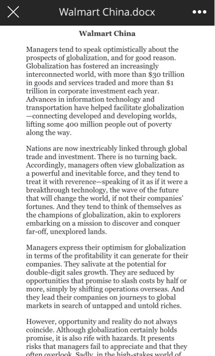 identify the challenges Walmart need to overcome