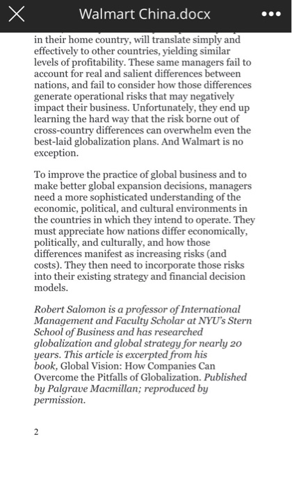 identify the challenges Walmart need to overcome