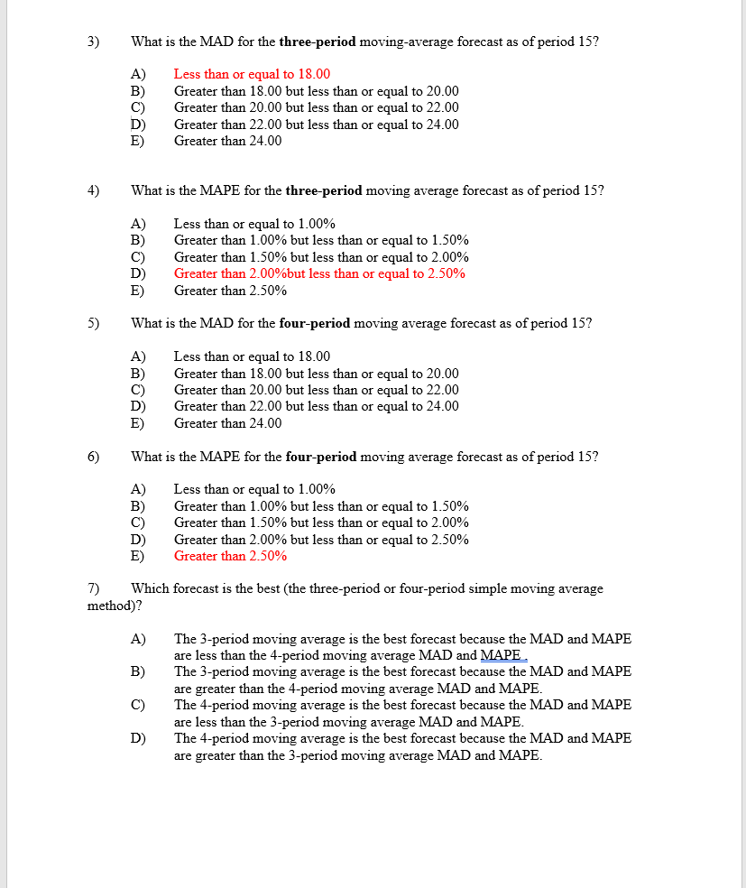Period Demand Period Demand Period Demand 1 850 6