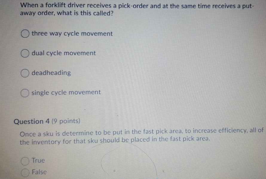 When a forklift driver receives a pick-order and