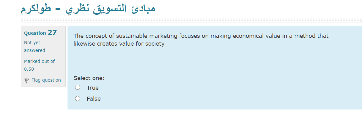 - Question 27 The concept of sustainable