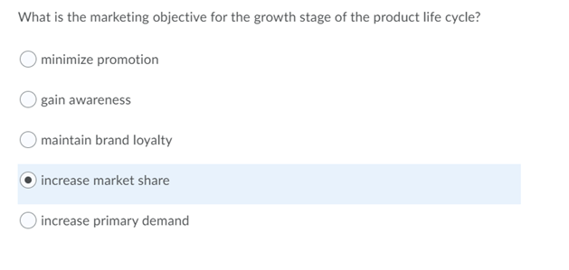 What is the marketing objective for the growth