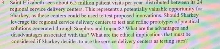 saint Elizabeth hospital case 3. Saint Elizabeth