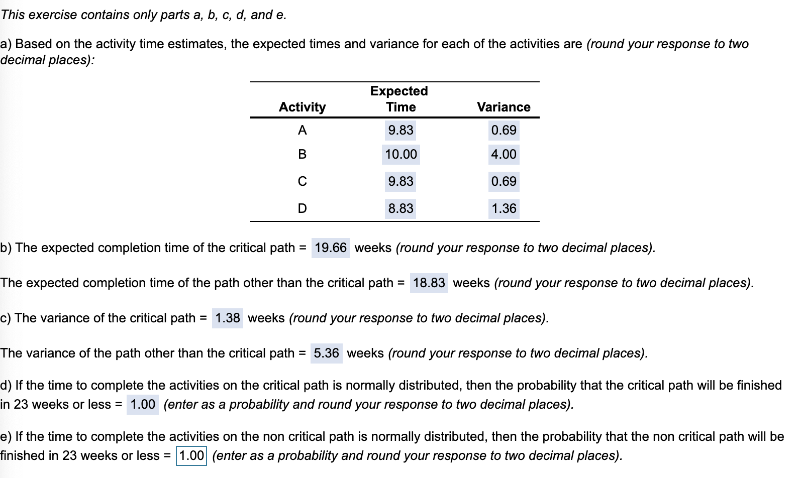 This exercise contains only parts a, b, c, d, and