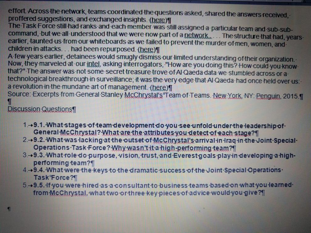 1. 9.1. What stages of team development do you