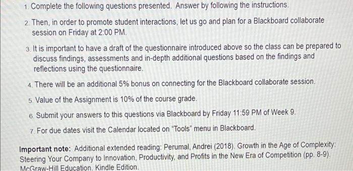 answer all! 1. Complete the following questions