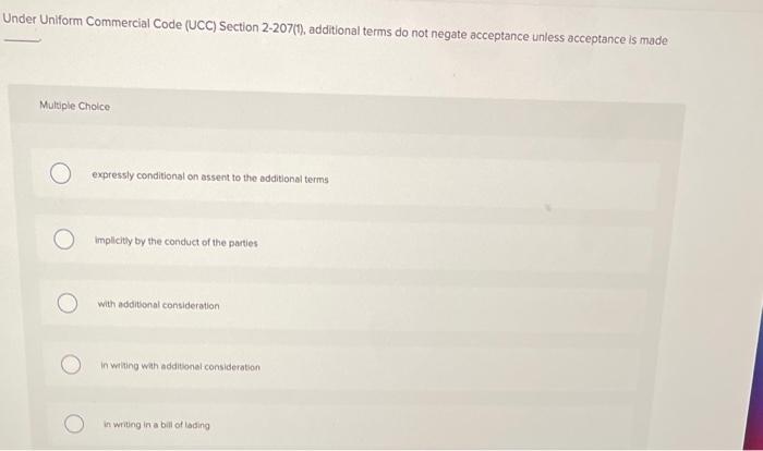 Under Uniform Commercial Code (UCC) Section