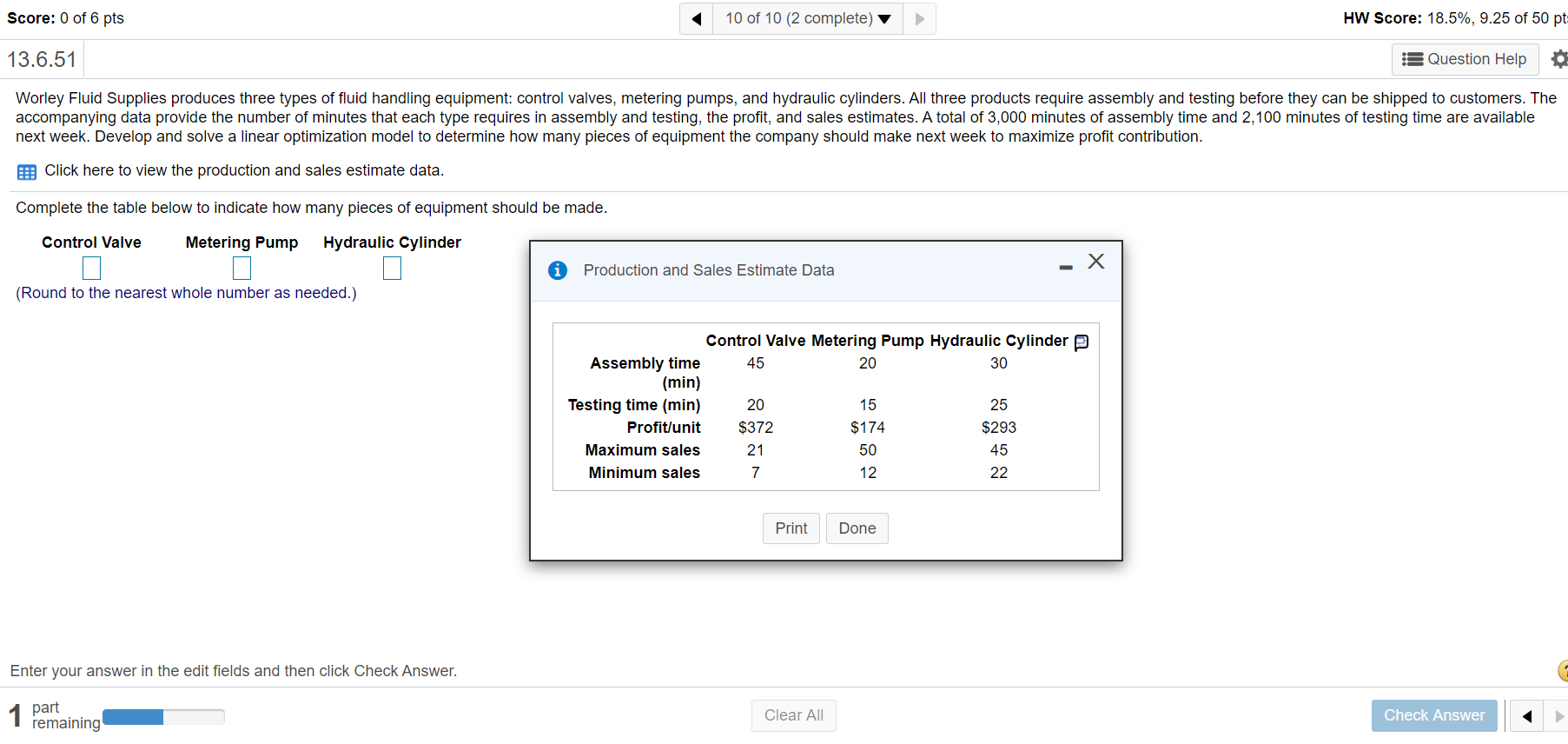 The optimal integer solution is to produce _