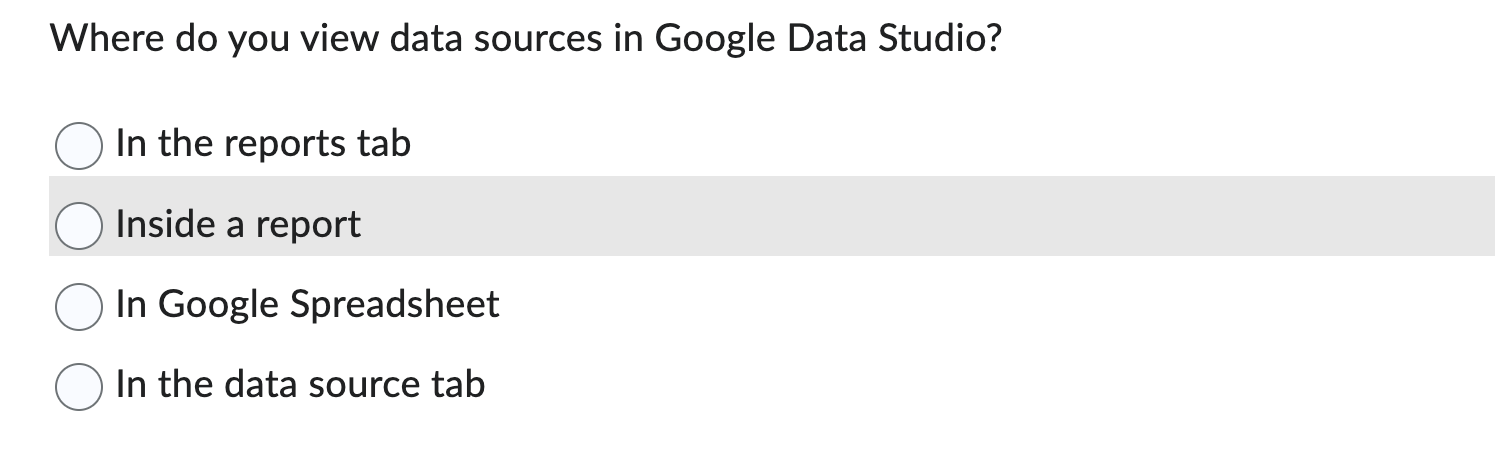 Where do you view data sources in Google Data