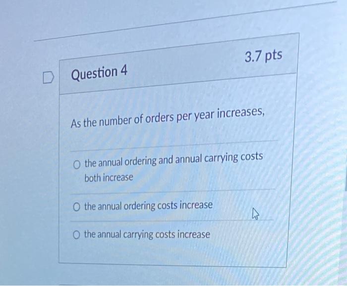 As the number of orders per year increases, the