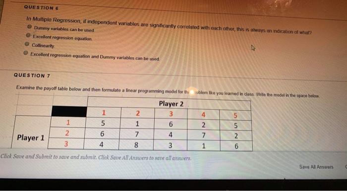 I GIVE LIKE QUESTION 6 In Multiplo Regression, if