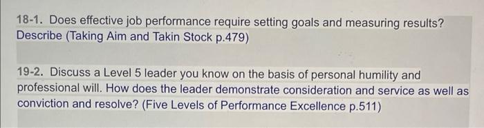 18-1. Does effective job performance require