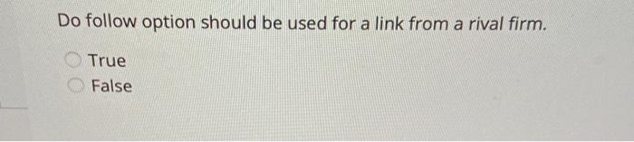 Do follow option should be used for a link from a
