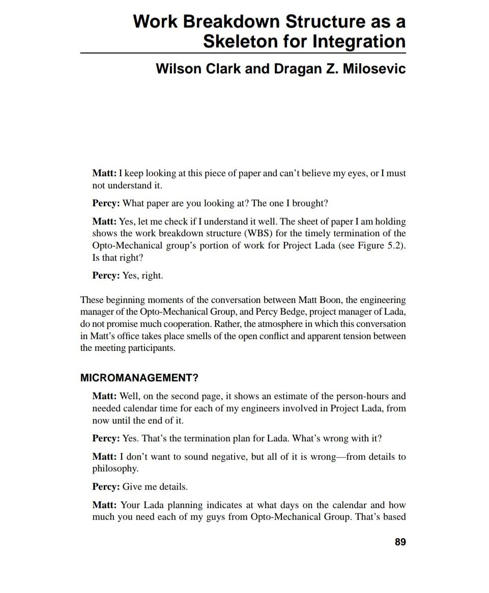 Work Breakdown Structure as a Skeleton for