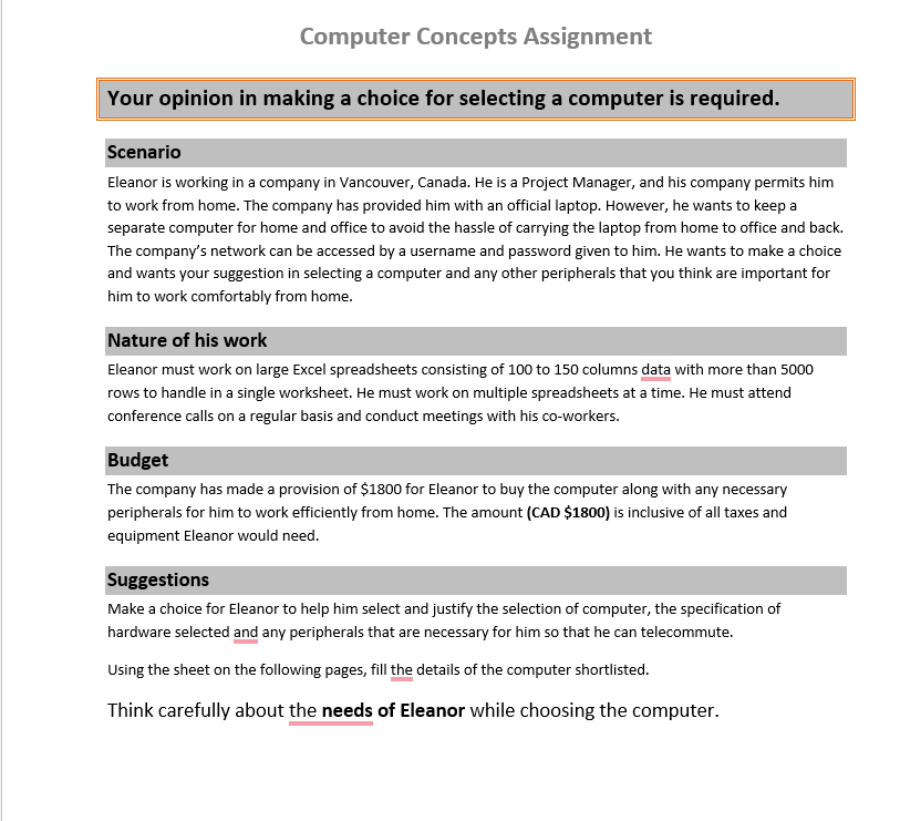 Computer Concepts Assignment Your opinion in