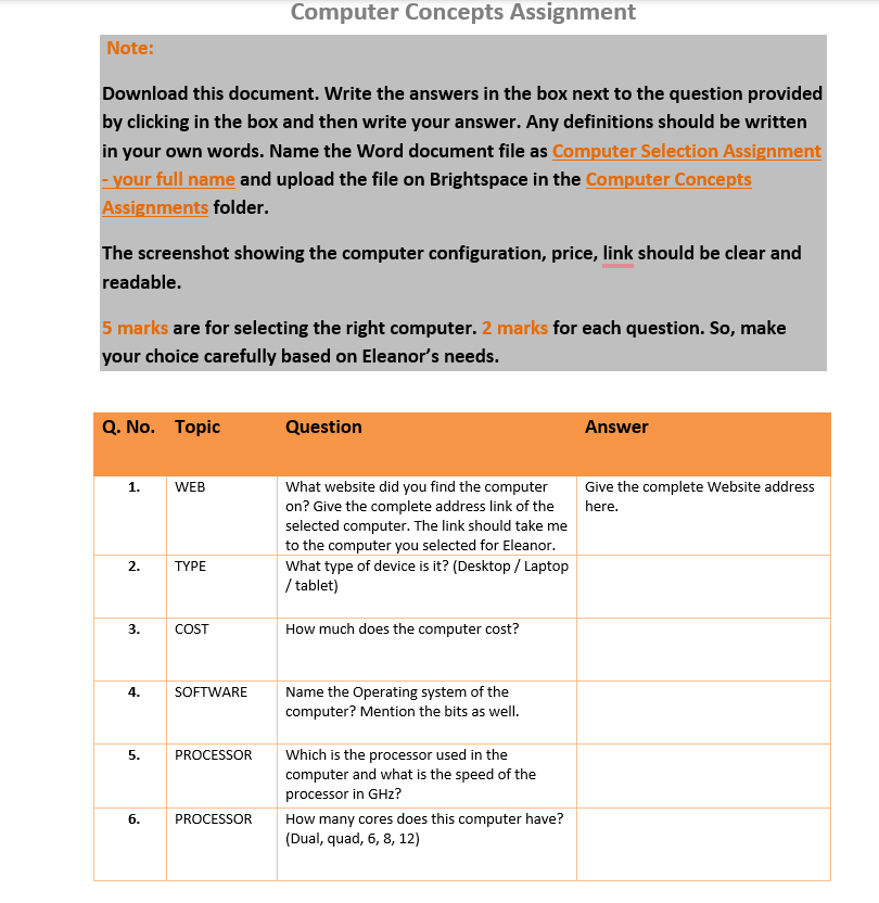 Computer Concepts Assignment Your opinion in
