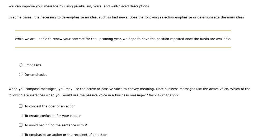 You can improve your message by using