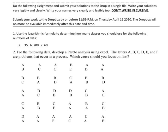 please label answers Do the following assignment