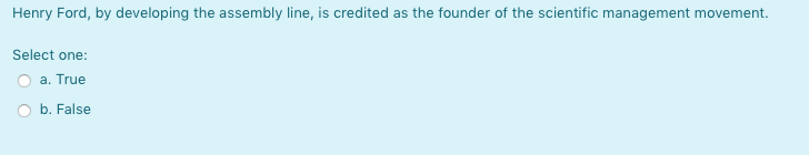 Henry Ford, by developing the assembly line, is
