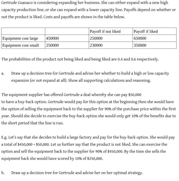 A) Draw a decision tree whether to build a high