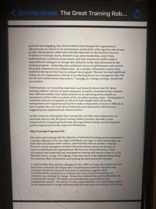 QUESTIONS ON THE TRAINING ROBBERY CASE 1.