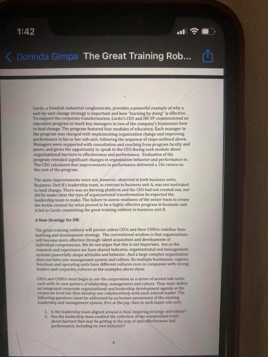 QUESTIONS ON THE TRAINING ROBBERY CASE 1.