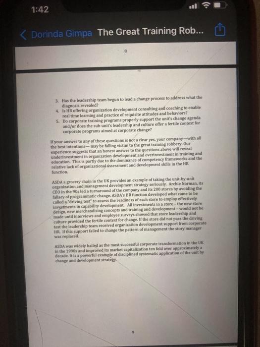 QUESTIONS ON THE TRAINING ROBBERY CASE 1.