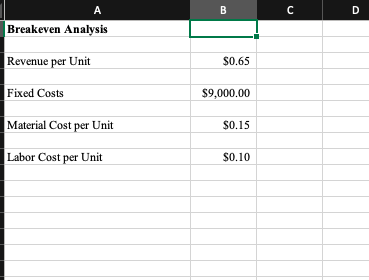Design a model in Excel answering three questions