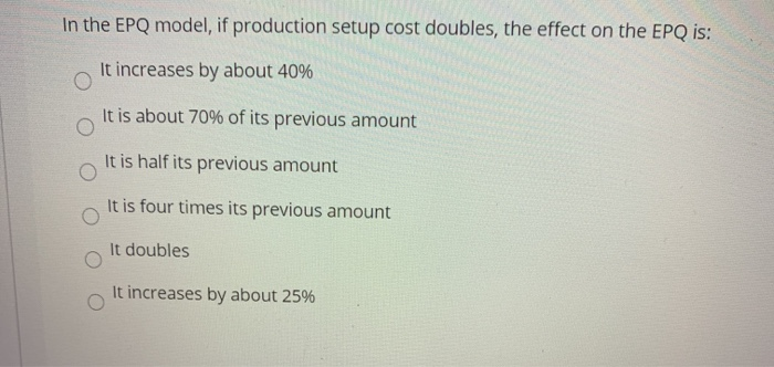 Please solve. In the EPQ model, if production