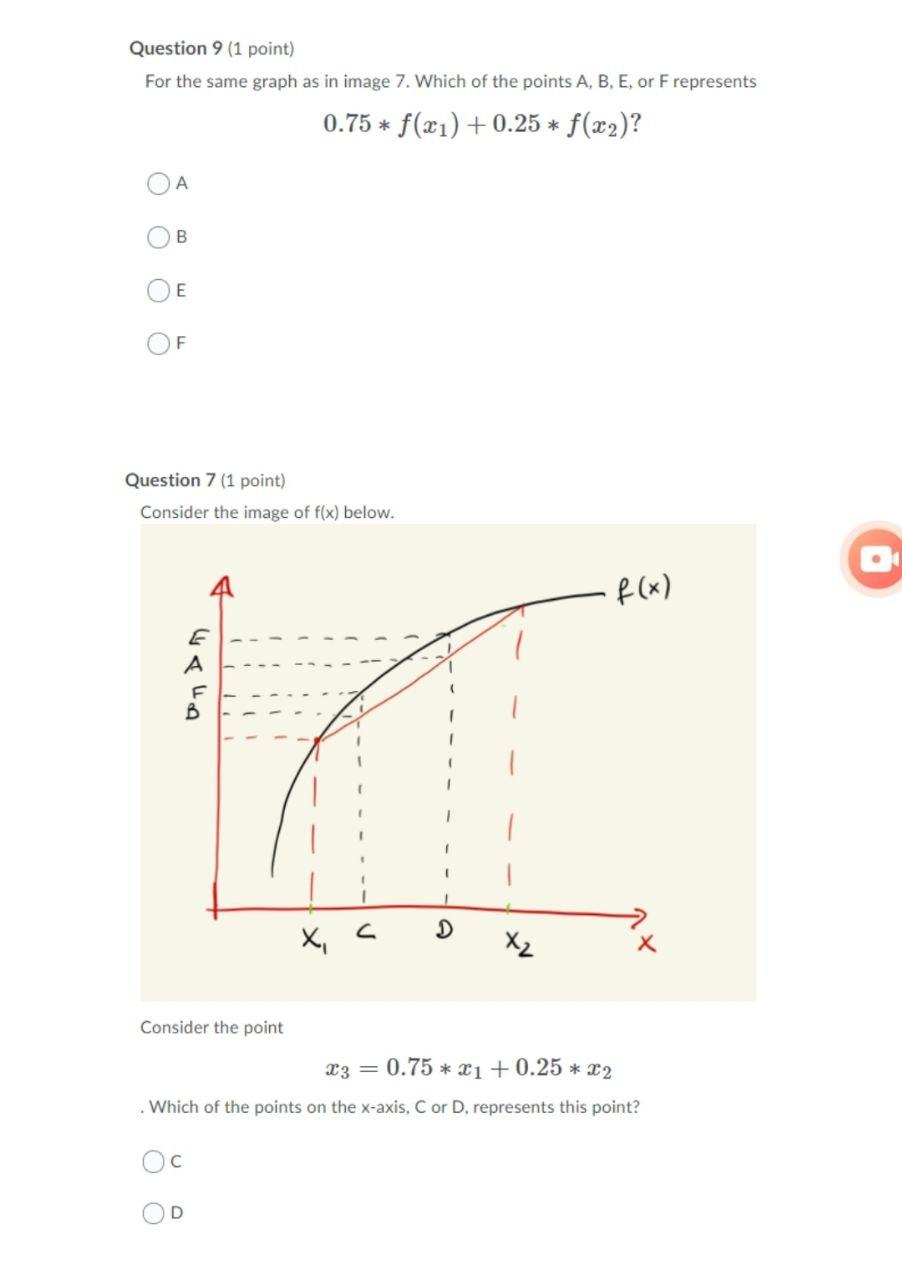 Question 9 (1 point) For the same graph as in