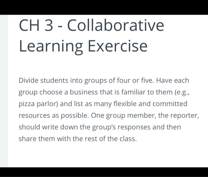 CH 3 - Collaborative Learning Exercise Divide