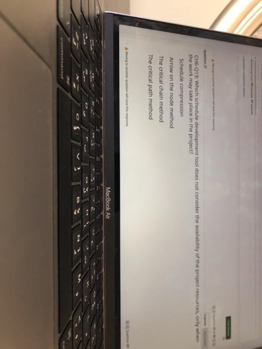 Question 27 CH6-019: Which schedule development