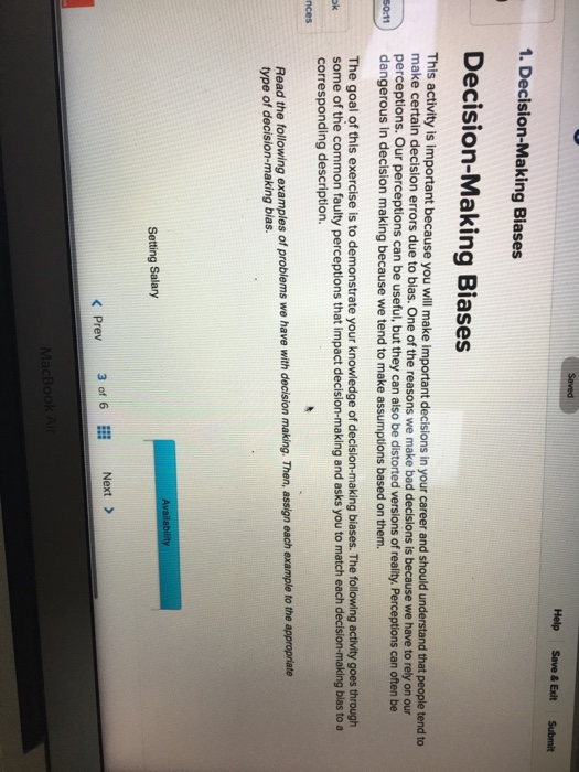 Saved Help Save & Edit Submit 1. Decision-Making