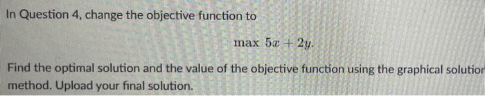 please solve step by step In Question 4, change
