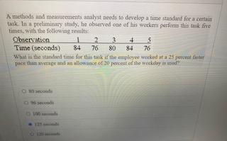 A methods and measurements analyst needs to