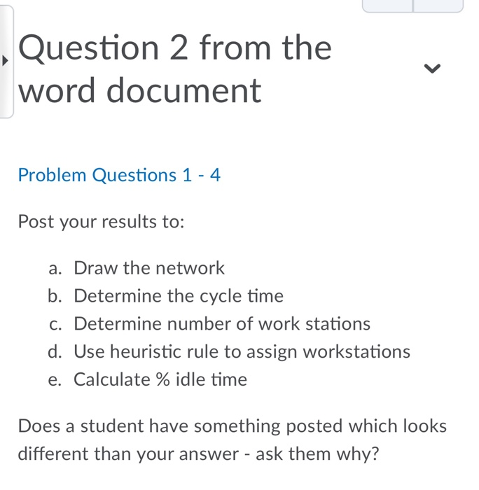 Question 2 from the word document Problem