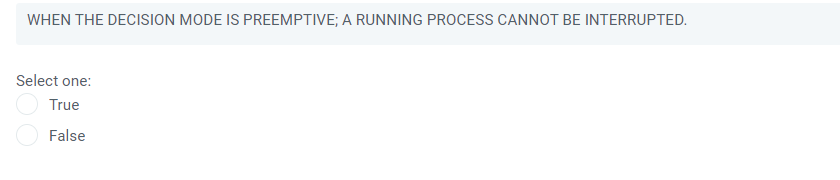 WHEN THE DECISION MODE IS PREEMPTIVE; A RUNNING