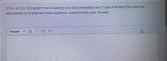 (CLO:4, CLO:5) Explain how inventory can be