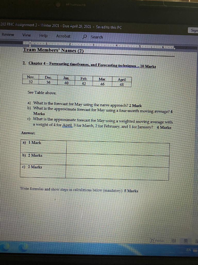 HP TrueVon HD 203 PNC Assignment 3 - Winter 2021