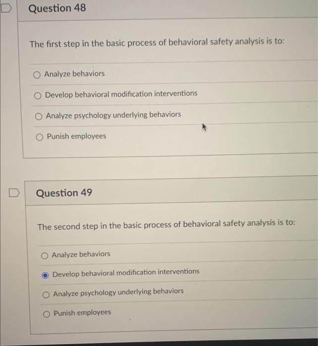 Question 48 The first step in the basic process