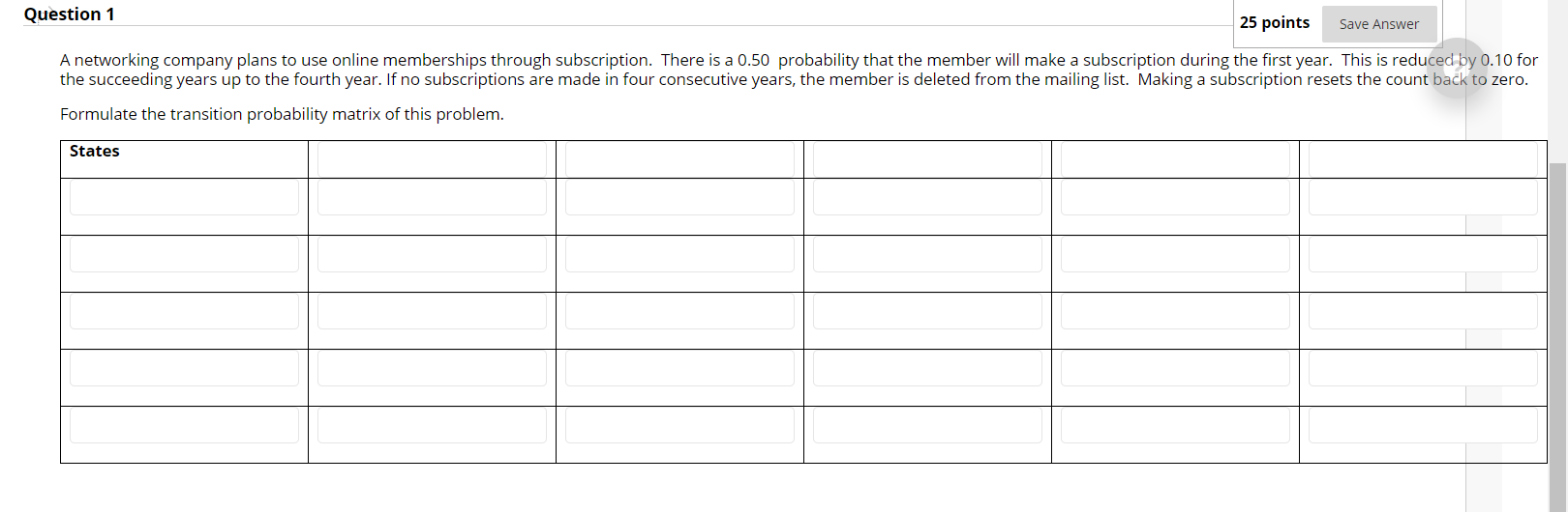 Question 1 25 points Save Answer A networking